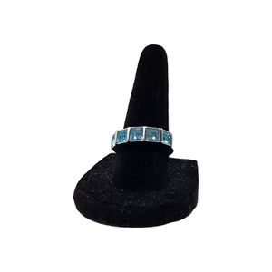 Lia Sophia Cold Front Silver /Blue Crystals Ring (Size 7)